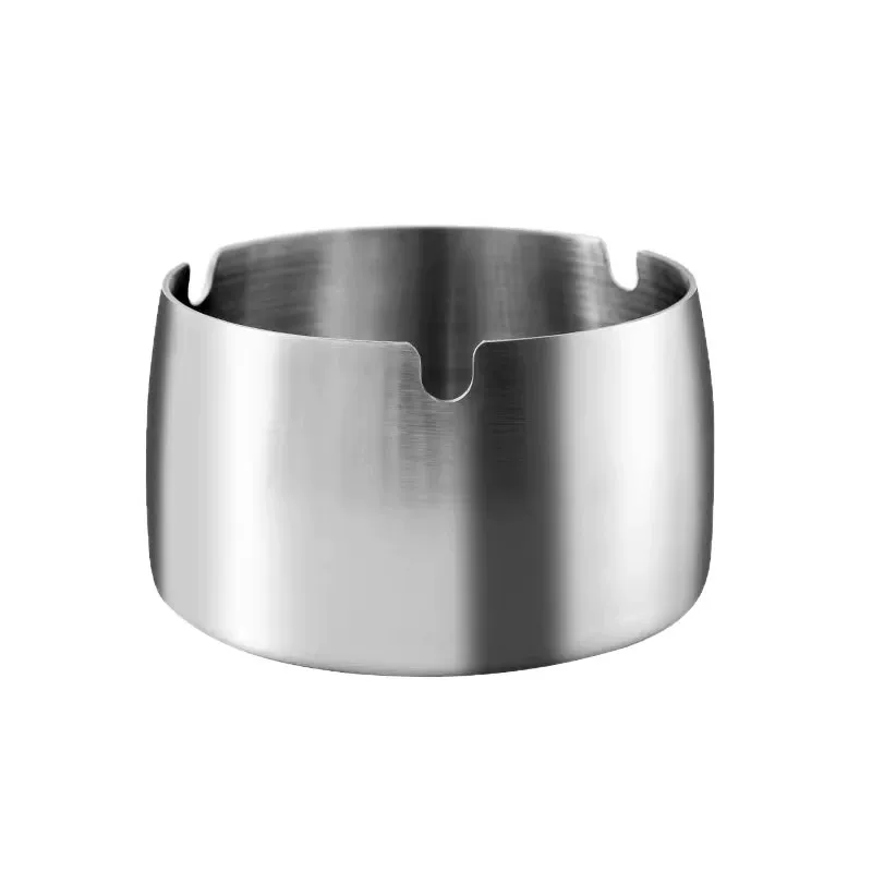 Stainless steel ashtray, shockproof, windproof, high-end, creative, large, elegant and grand office, home and living room decoration