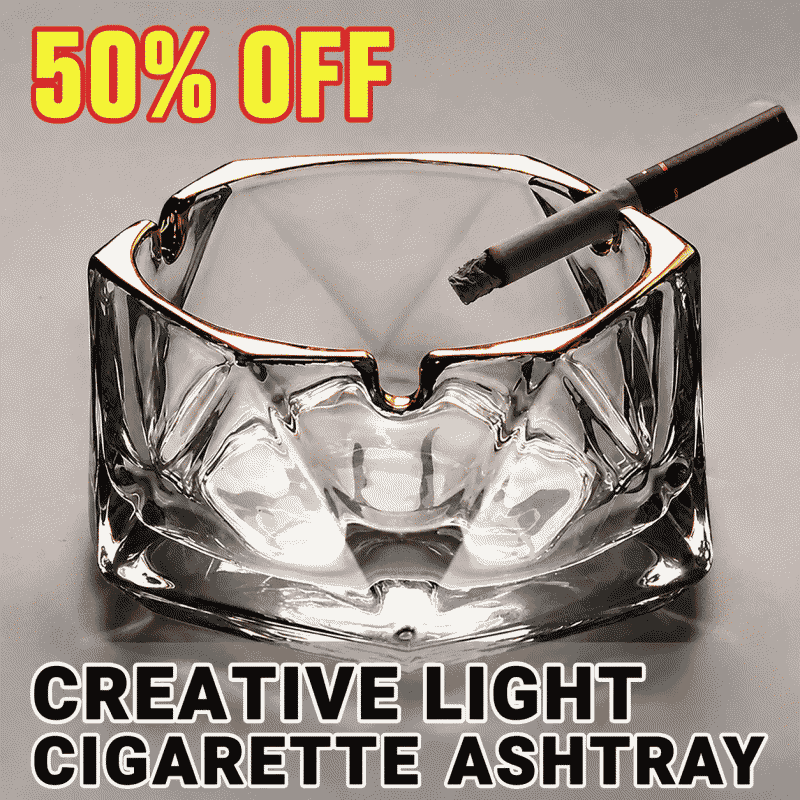 Popular glass ashtray, creative, suitable for home living room, light luxury, high-end feel, suitable for KTV, bar, commercial use, hotel ashtray