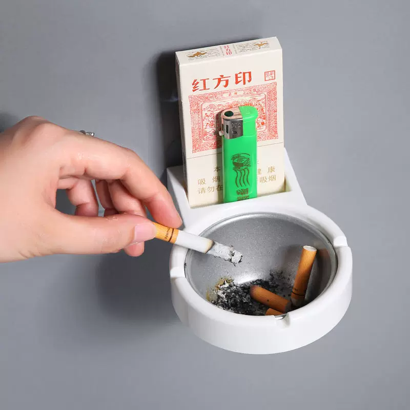 Cross-border best-selling ashtray, wall-mounted toilet ashtray, simple modern, non-drilling split ashtray