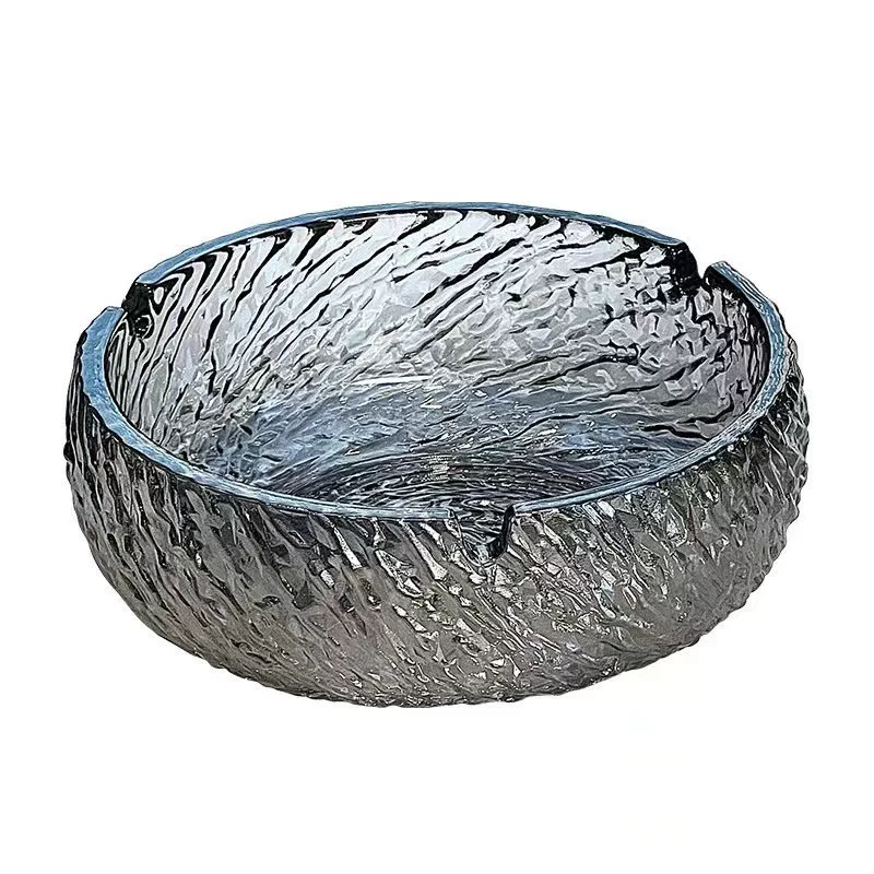 Ashtray glass, personalized and creative glacier pattern, trendy home ashtray, anti-fly ash for living room and office, high-end storage