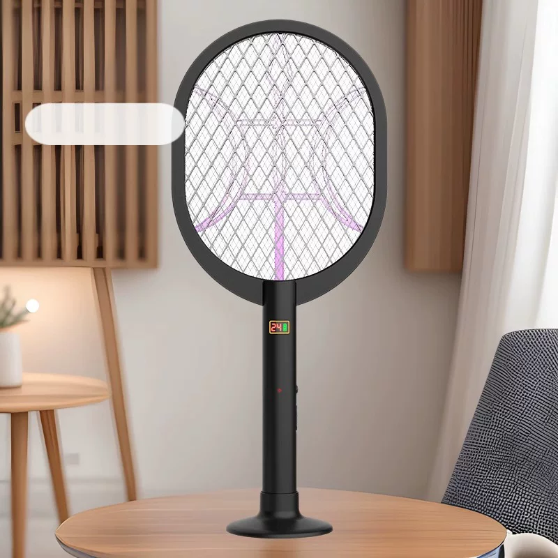 New electric mosquito swatter, USB charging, handheld standing, powerful household mosquito killer, fly swatter, mosquito trap