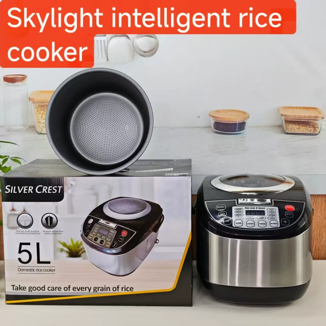 外贸电饭煲智能定时5L家用电饭锅不粘锅Rice cooker跨境厂家直销