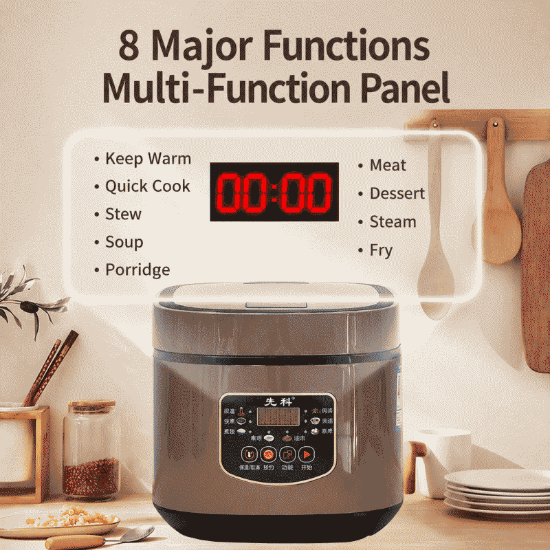 Household electric rice cooker for 3-4 people, intelligent, large capacity, automatic, electric boiling pot, cake cooking pot