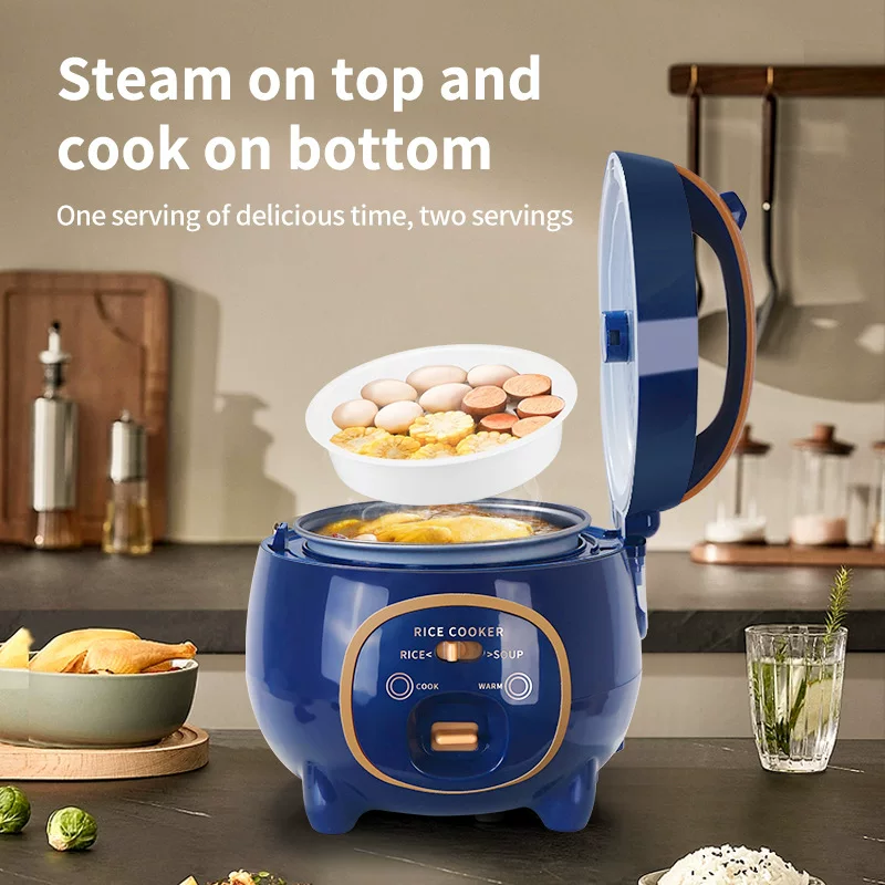 Cross-border foreign trade 110V-220V small-capacity mini 1.8L rice cooker, with separate inner pot for boiling water, cooking rice and making soup