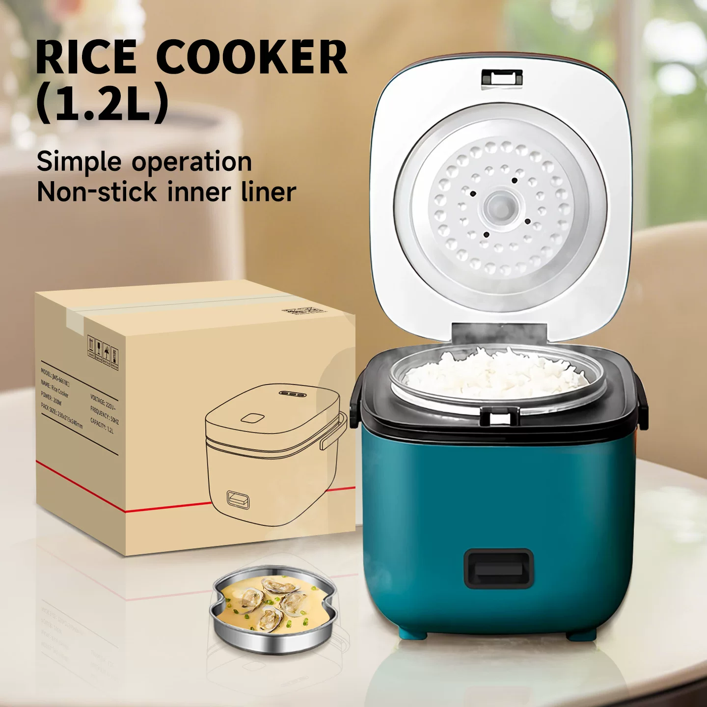 Foreign trade cross-border 1.2-liter rice cooker neutral small rice cooker mini rice cooker small 2 people