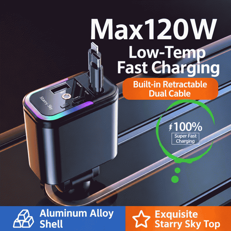 Starry Sky Top Super Fast Charging 2026 New Model Cigarette Lighter one-to-Four car charger Adapter