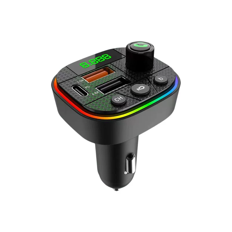 Private model cross-border L02 car charger Bluetooth MP3 player Plug for car cigarette lighting Intelligent digital display pd fast charging car charger