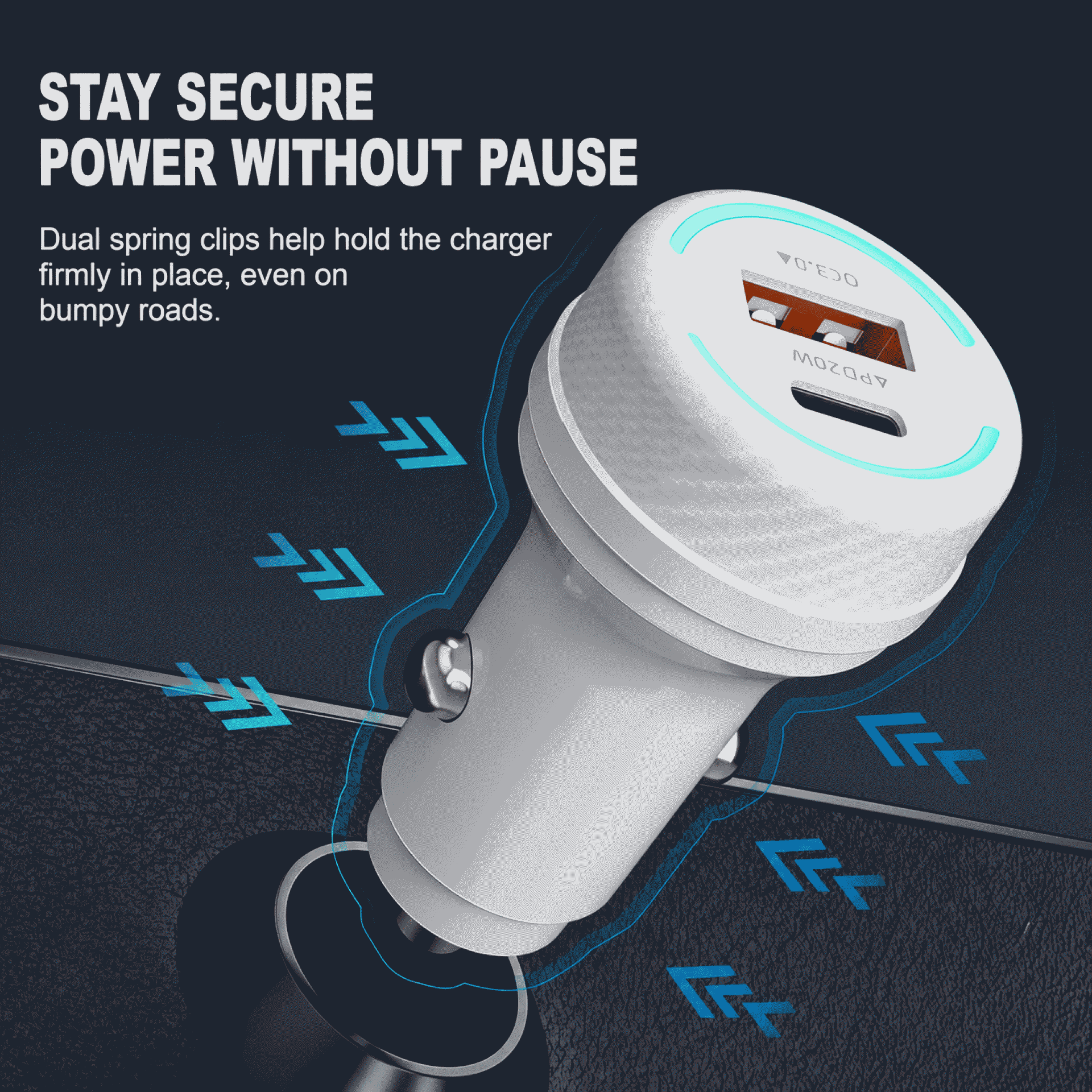 Car charger dual-port super fast charging car charger PD20W watt one-to-two car charger charging head