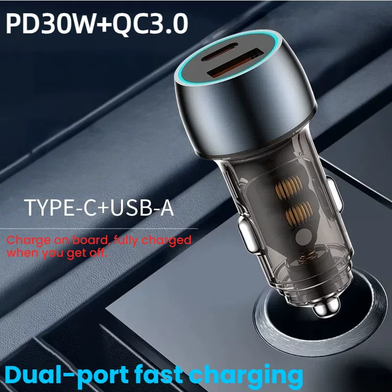 跨境dual port Fast car charger超级快充车载充电器汽车点烟器PD