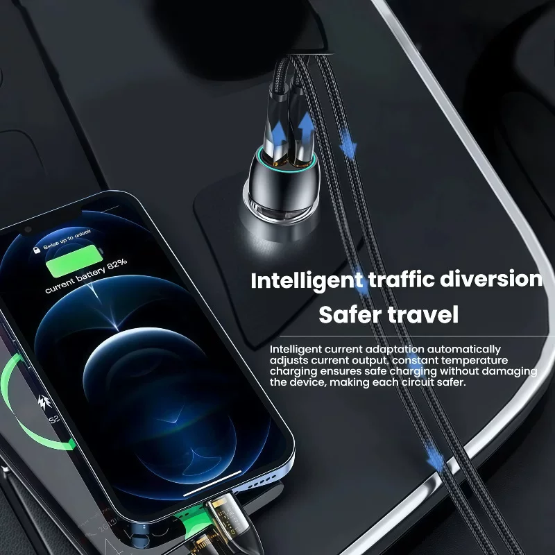 跨境dual port Fast car charger超级快充车载充电器汽车点烟器PD