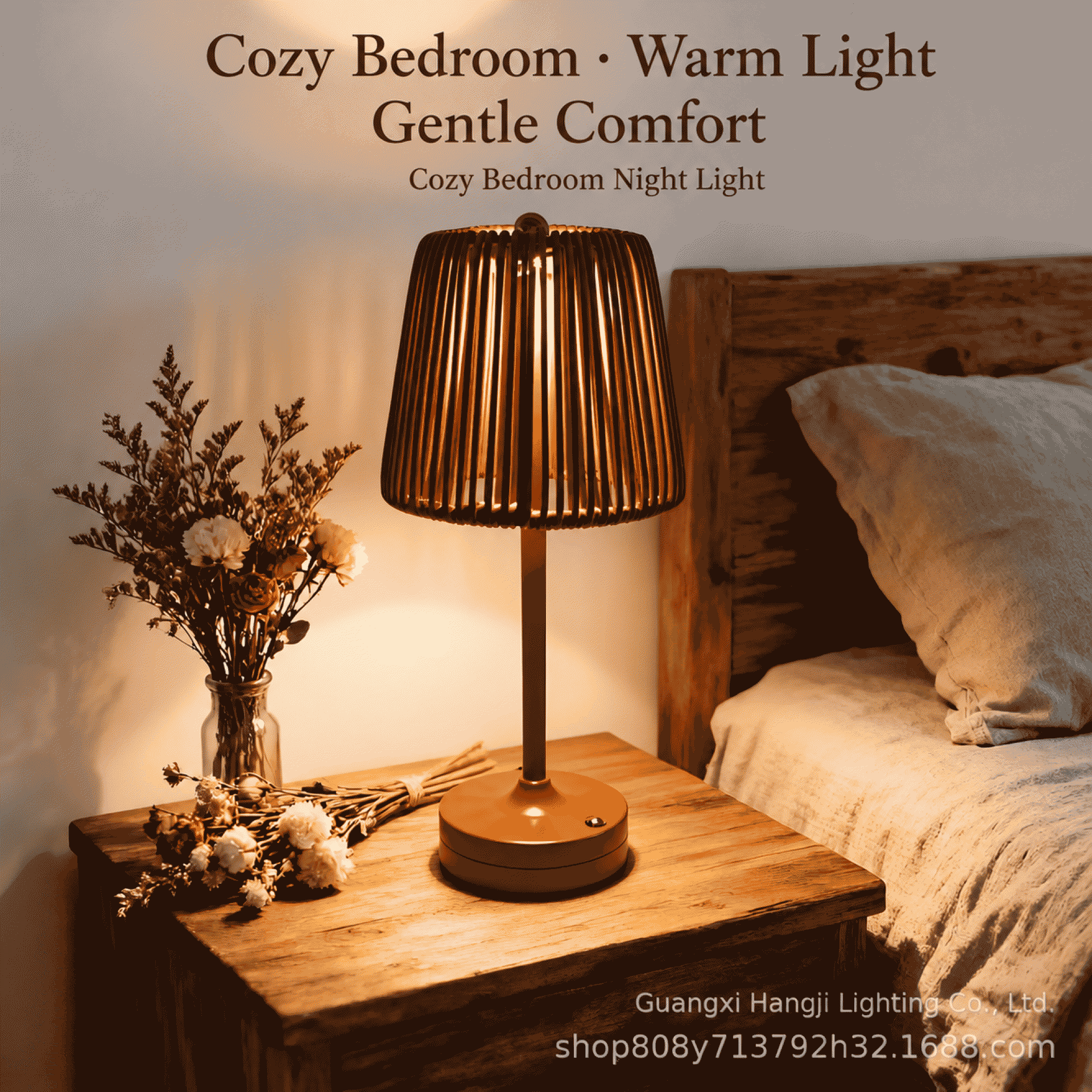 Popular rattan outdoor table lamp, perfect for restaurants and bars, with charging function, Nordic style atmosphere decoration lamp