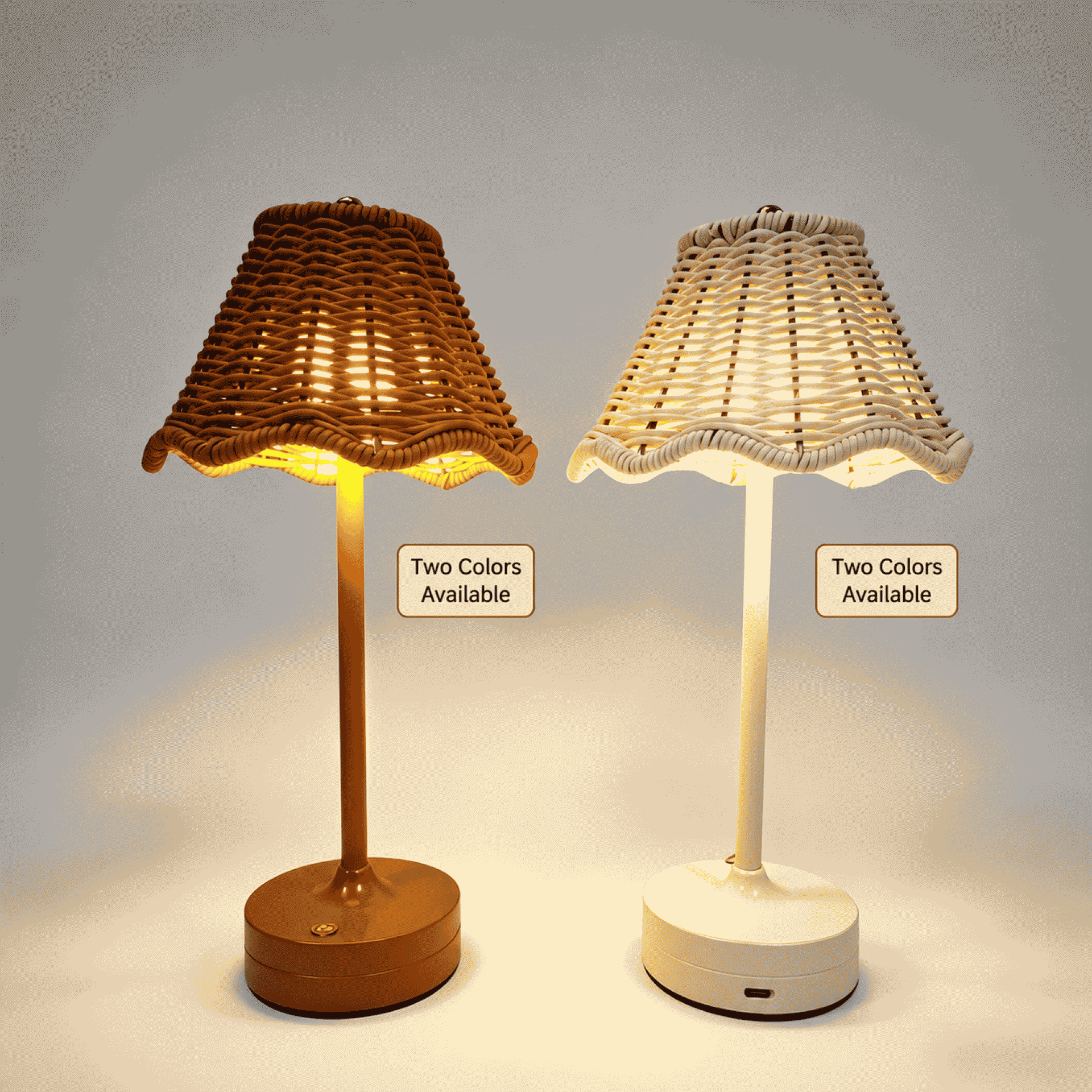 LED charging table lamp, vintage rattan weave, atmosphere night light, outdoor camping, bar, restaurant, living room, bedroom, table lamp