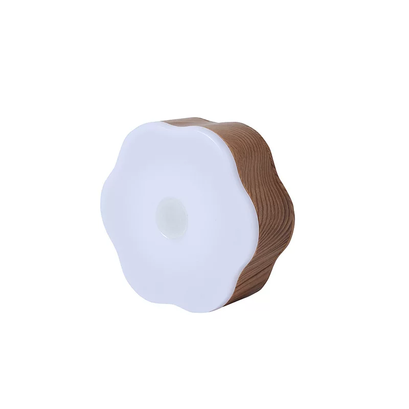 New cross-border LED smart night light, powered by dry batteries, push-touch night light, wood grain home decoration