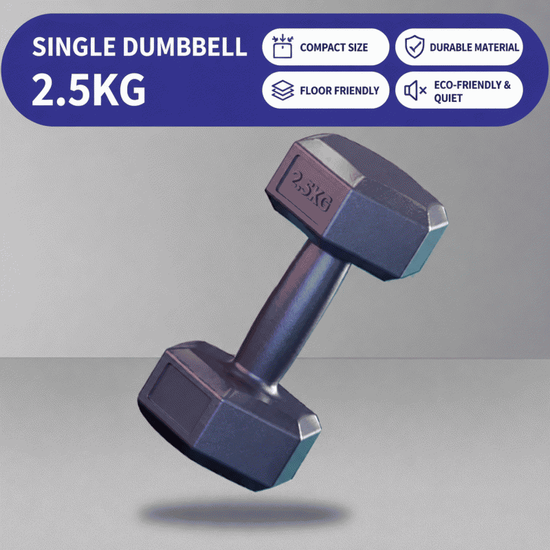 Dumbbell men's fitness home rubberized kg pair, for female students in dormitory, strength training hexagonal muscle-building barbell