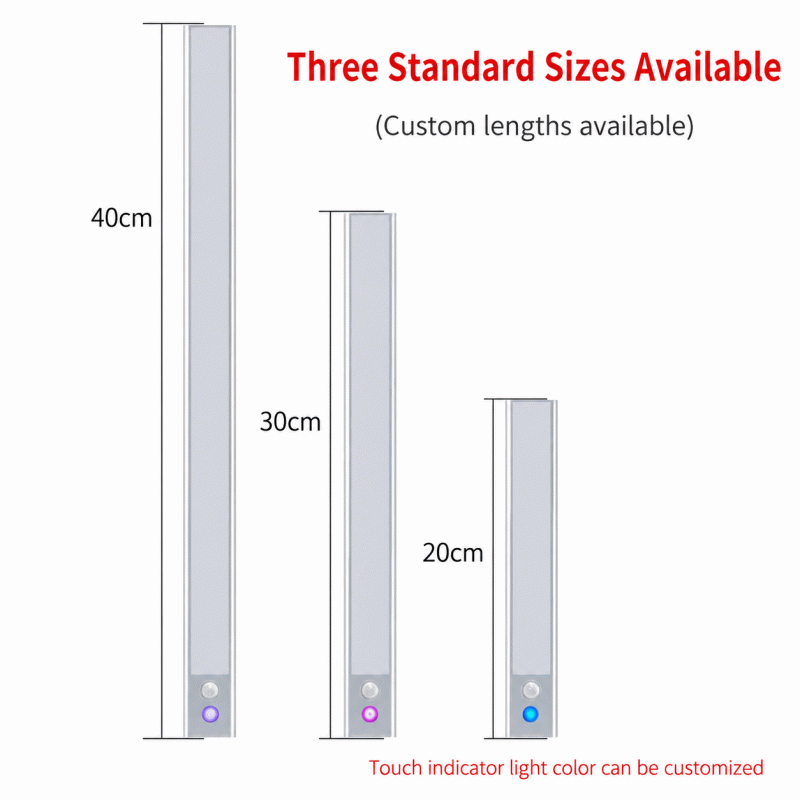Specially designed for smart human-presence sensor lights, it lights up when people come and is a charging type with ultra-long battery life. It is a magnetic strip light for bookcases and wardrobes