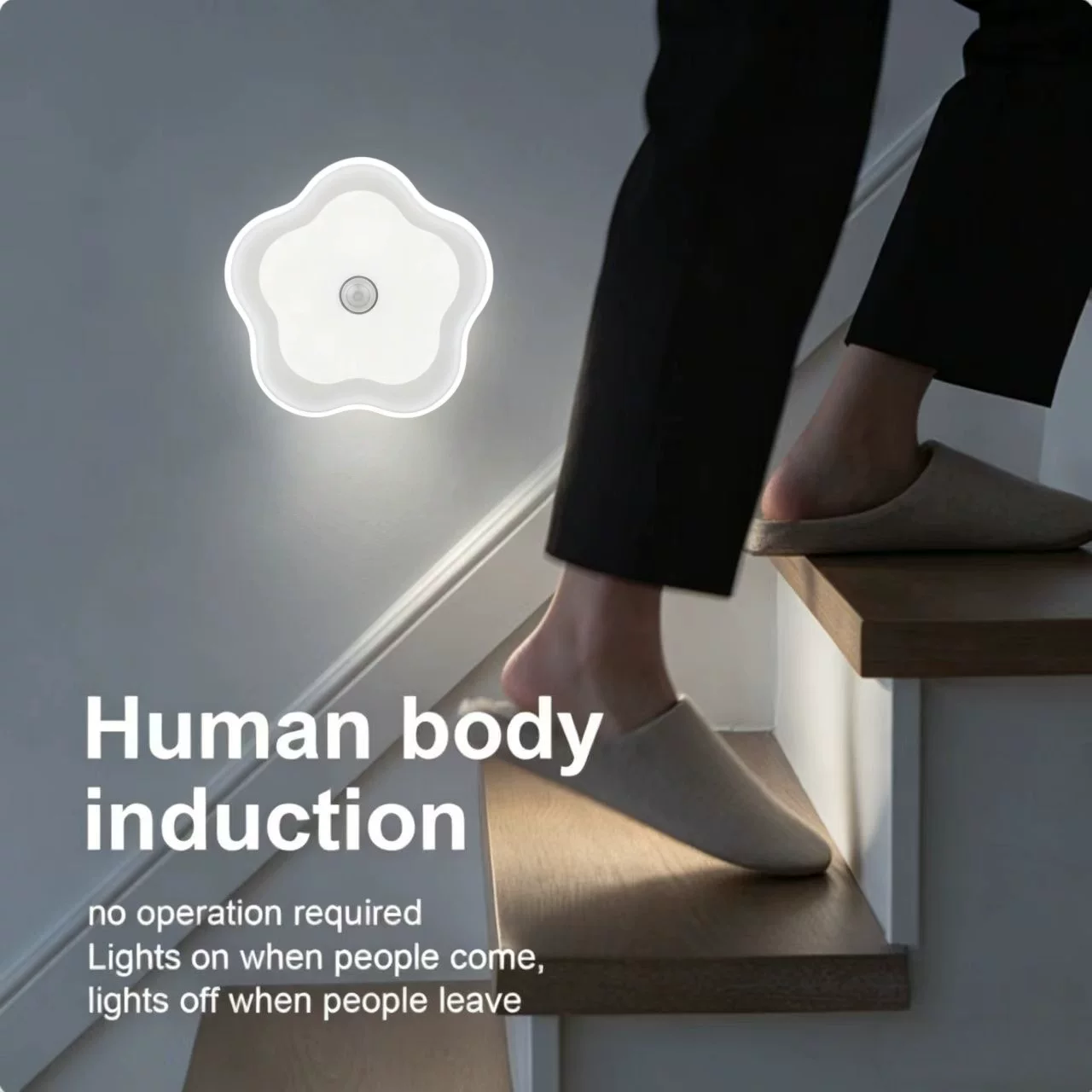 Cross-border new bedroom human body sensor light, eye-protecting led night light, no wiring, creative charging magnetic bedside lamp