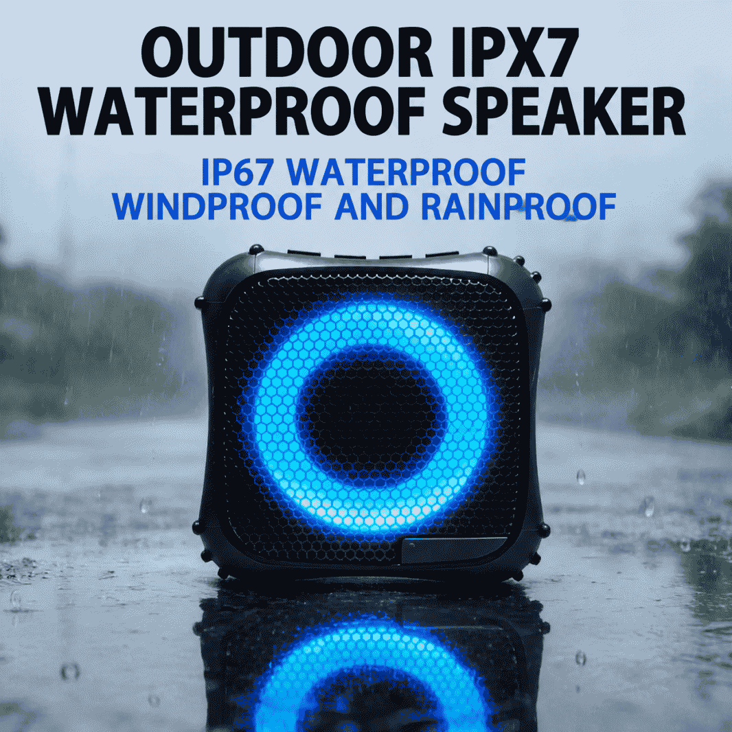 New portable wireless Bluetooth speaker for outdoor use, 7-level waterproof, Bluetooth 5.3