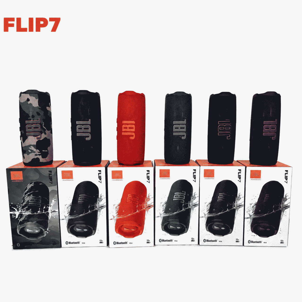 FLIP7 Portable Wireless Bluetooth Speaker, IPX6 Waterproof Subwoofer for Outdoor Audio