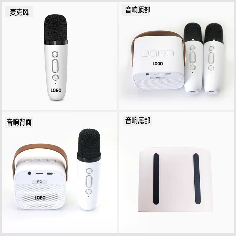 Cross-border mini Bluetooth speaker, portable outdoor karaoke microphone speaker with microphone, new subwoofer speaker