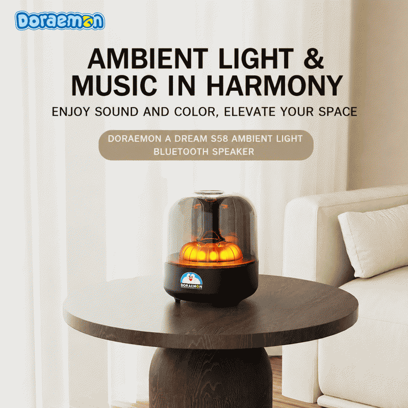 Doraemon Wireless Bluetooth Speaker s58 Small speaker, high-quality mini multi-functional glass light-emitting speaker