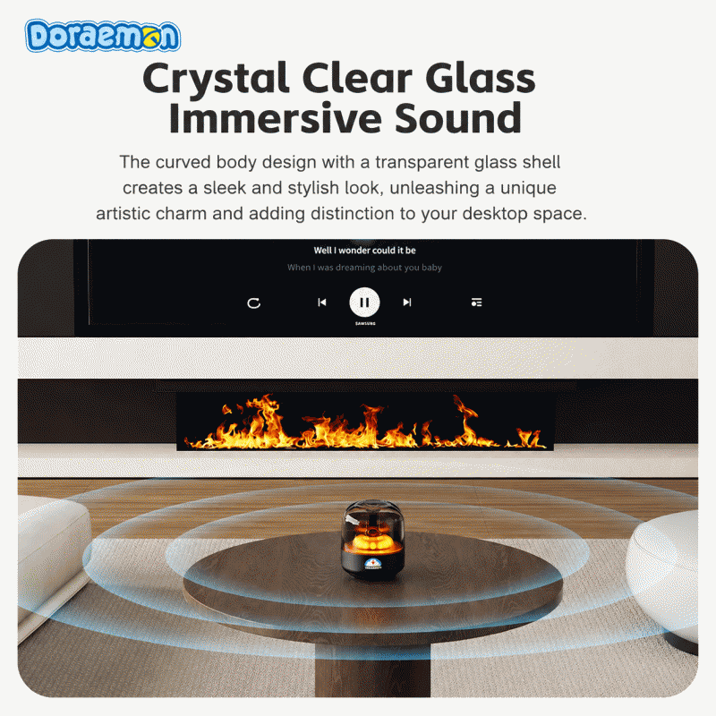 Doraemon Wireless Bluetooth Speaker s58 Small speaker, high-quality mini multi-functional glass light-emitting speaker
