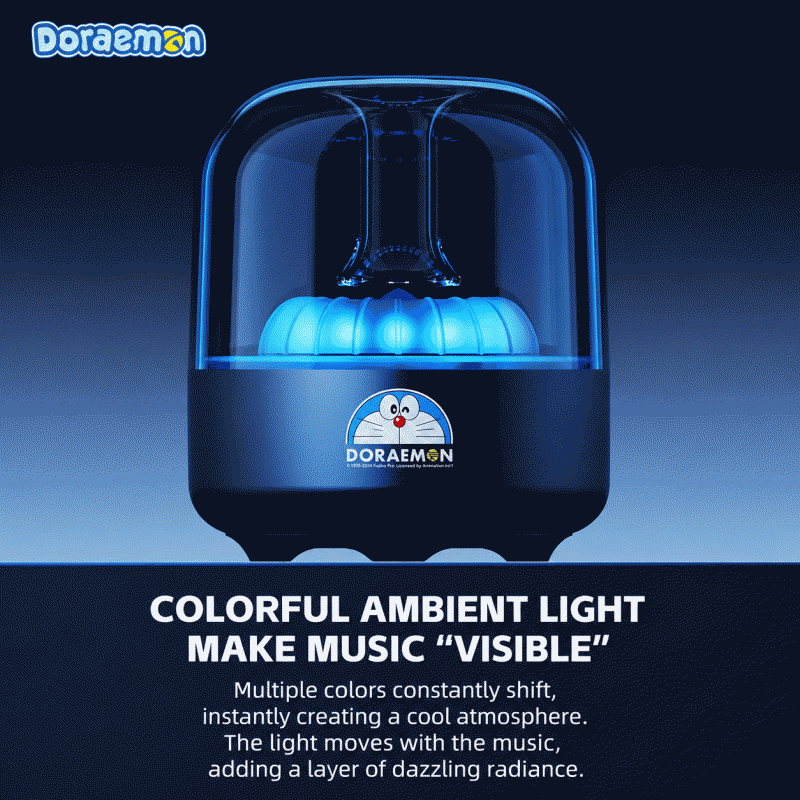 Doraemon Wireless Bluetooth Speaker s58 Small speaker, high-quality mini multi-functional glass light-emitting speaker