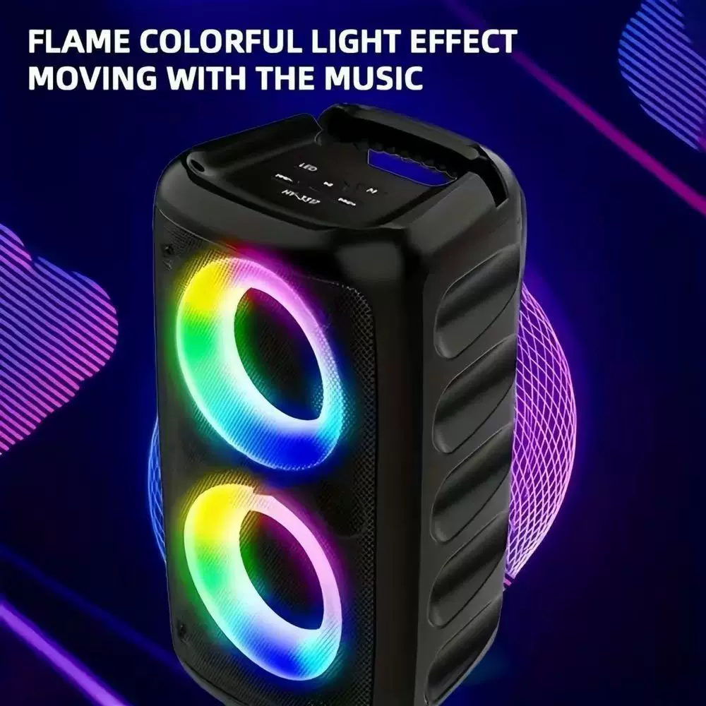 Cross-border colorful Bluetooth speaker, subwoofer, outdoor square high-volume integrated K speaker microphone