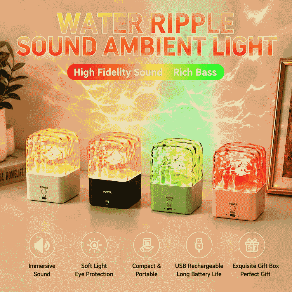 New water ripple Bluetooth sound tabletop subwoofer bedroom bedside atmosphere light speaker