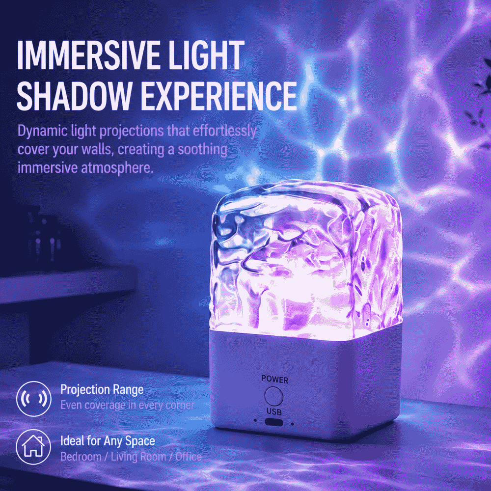 New water ripple Bluetooth sound tabletop subwoofer bedroom bedside atmosphere light speaker