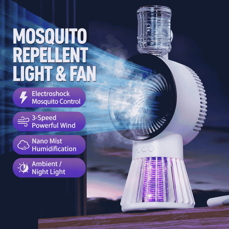 New desktop portable cooling, mosquito-killing, lighting, humidifying 4-in-1 outdoor camping mosquito-killing and humidifying fan