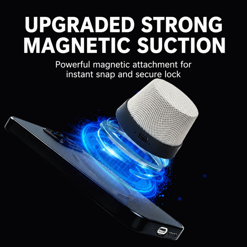 Smart Mini Magnetic Wireless Bluetooth Speaker with High-Level Appearance and Portable Phone Holder, 2-in-1 Bluetooth Speaker
