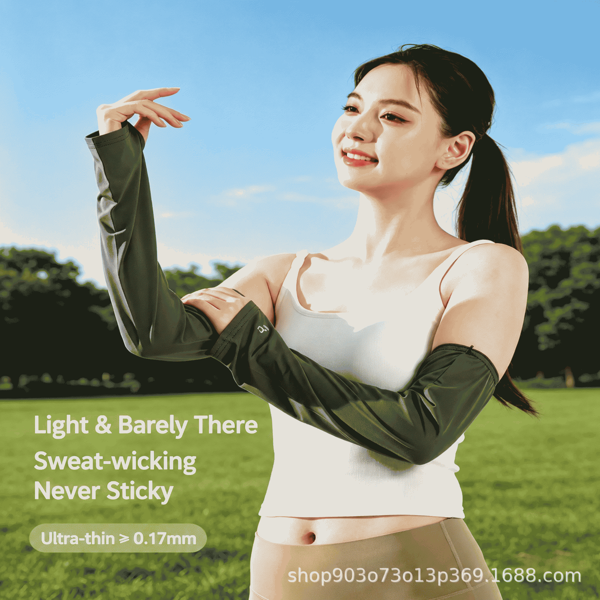 Ice Silk Sun Protection Arm sleeves, Ice Sleeves UPF50 + UV protection, breathable arm sleeves for outdoor driving and cycling