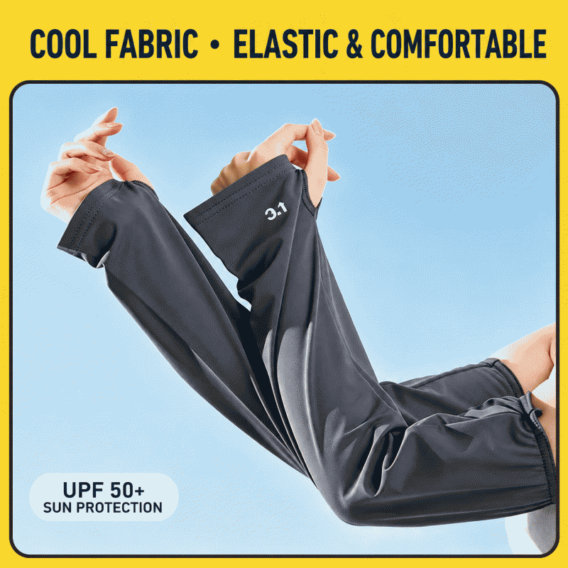 Ice Silk Sun Protection Arm sleeves, Ice Sleeves UPF50 + UV protection, breathable arm sleeves for outdoor driving and cycling