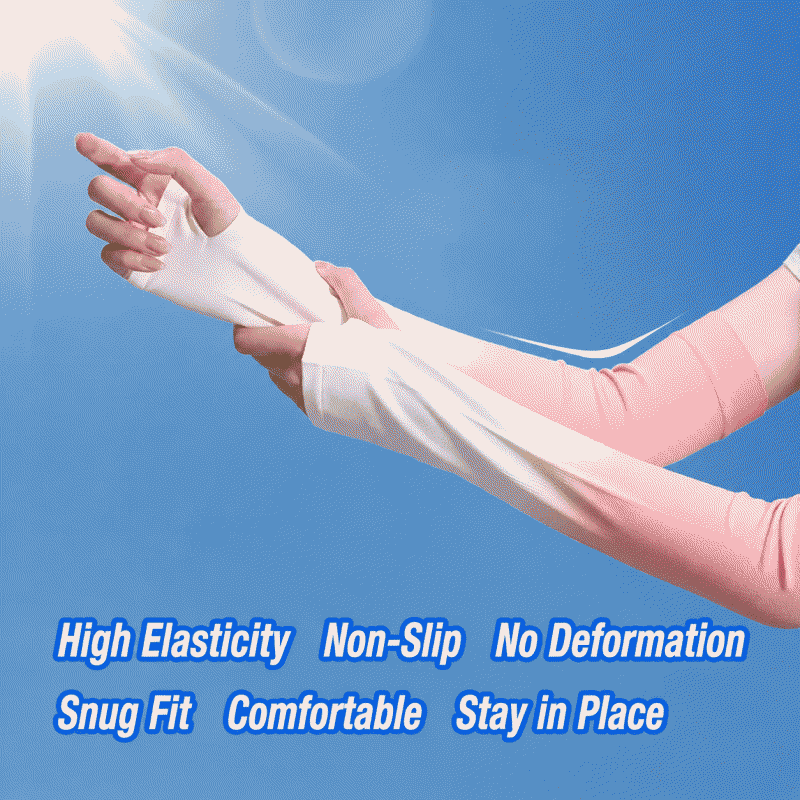 Summer outdoor sunscreen gradient-colored arm protector and ice silk sleeve cover, breathable and UV-resistant, finger and thumb style