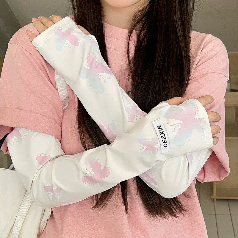2026 New Butterfly Sun Protection Sleeve, ice Silk sleeve, UV protection, outdoor cycling and driving sleeve, sunshade ice sleeve