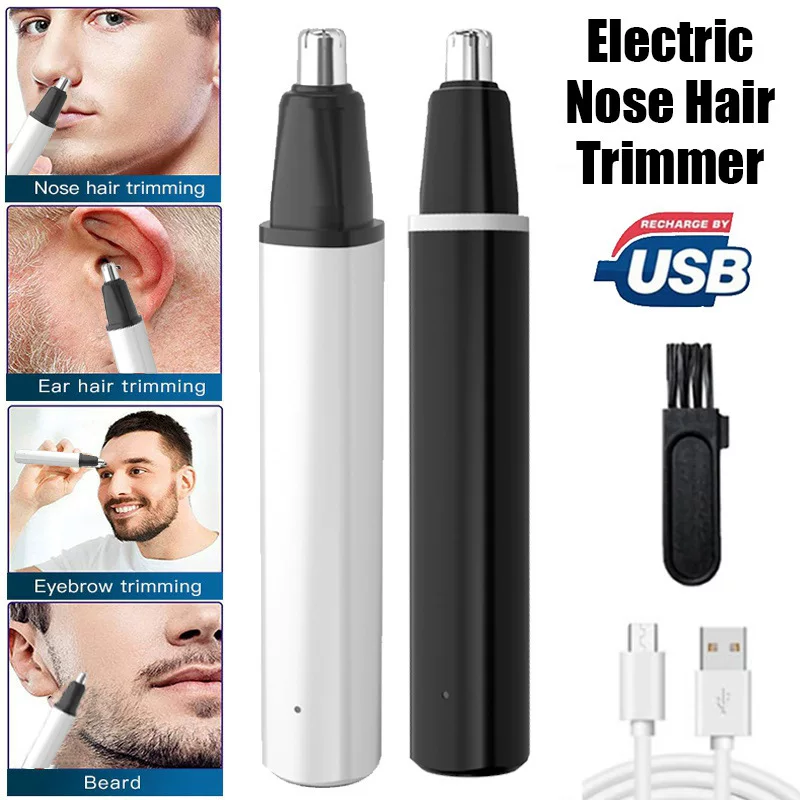 Cross-border rechargeable portable nasal hair trimmer, nasal hair trimmer for men and women, nasal hair trimming knife