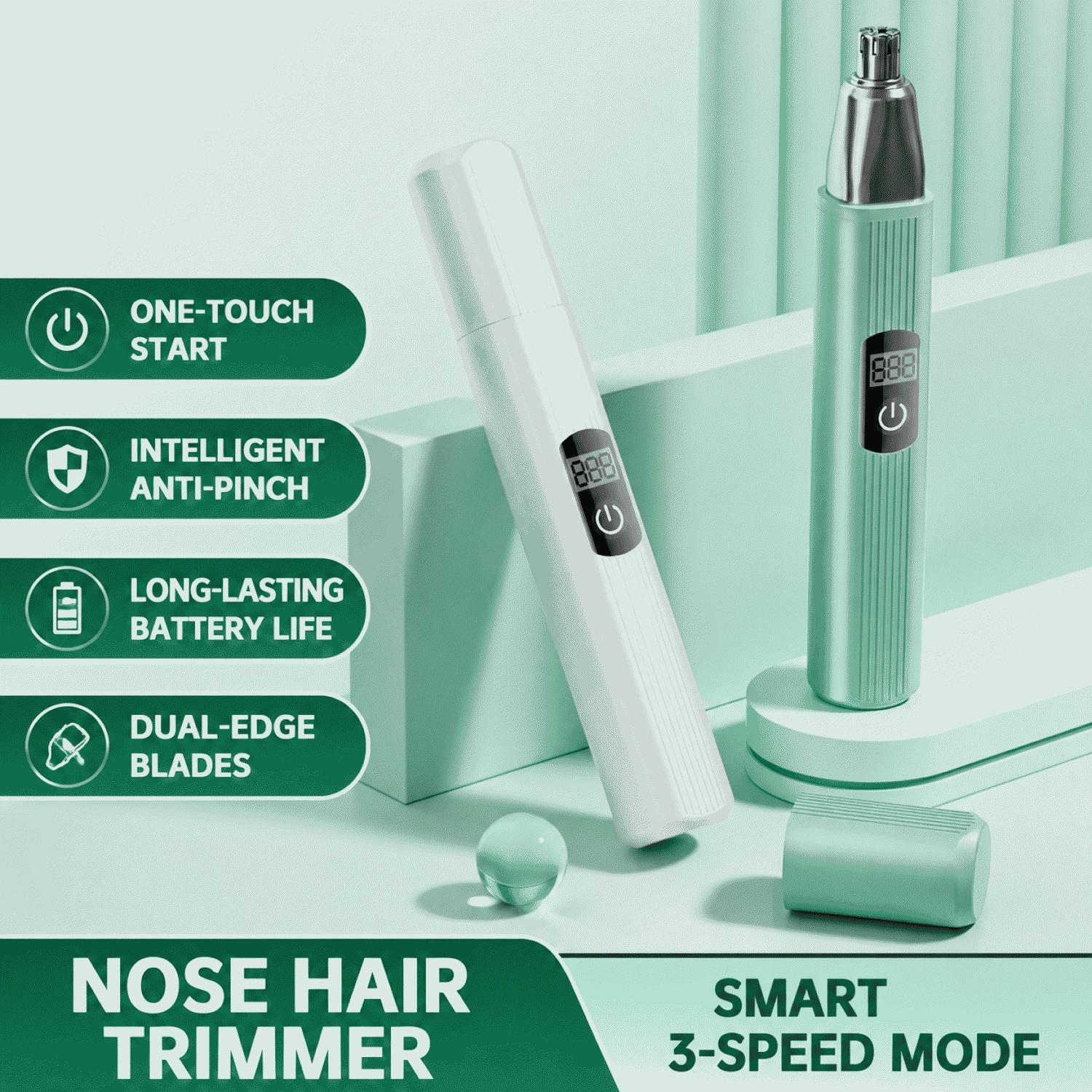 Electric nose hair trimmer for men, shaving nose hair trimmer for women, rechargeable stainless steel nose hair trimming tool