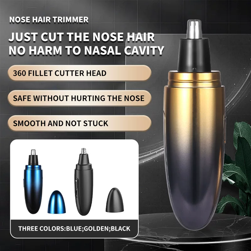 Cross-border nasal hair trimmer mini electric men's nasal hair trimmer usb charging nasal hair trimmer container wholesale