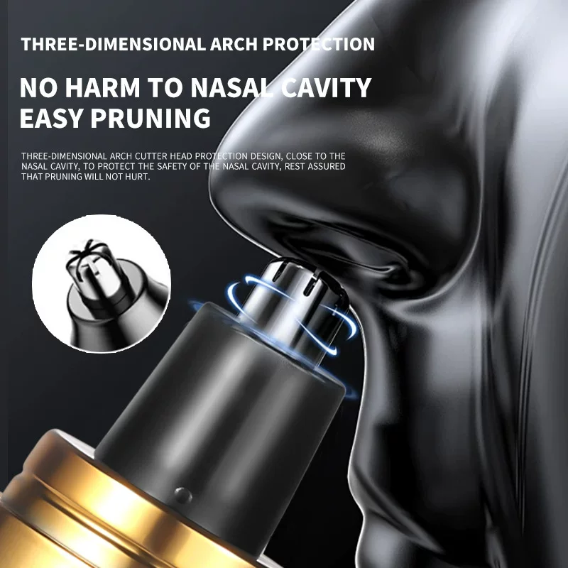 Cross-border nasal hair trimmer mini electric men's nasal hair trimmer usb charging nasal hair trimmer container wholesale