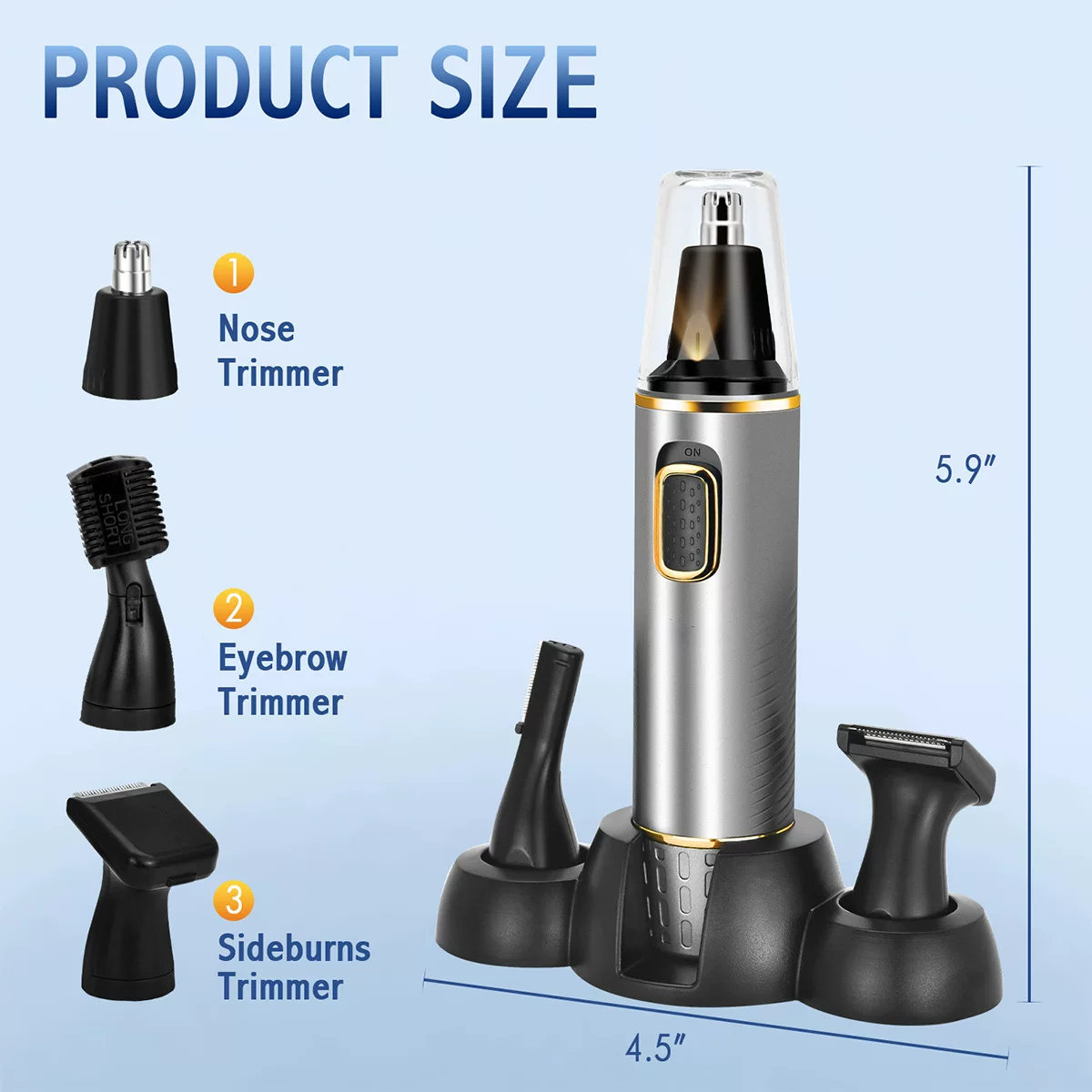 Cross-border three-in-one electric nasal hair trimmer, men's charging nasal hair cutter, nasal hair cleaning and trimming device
