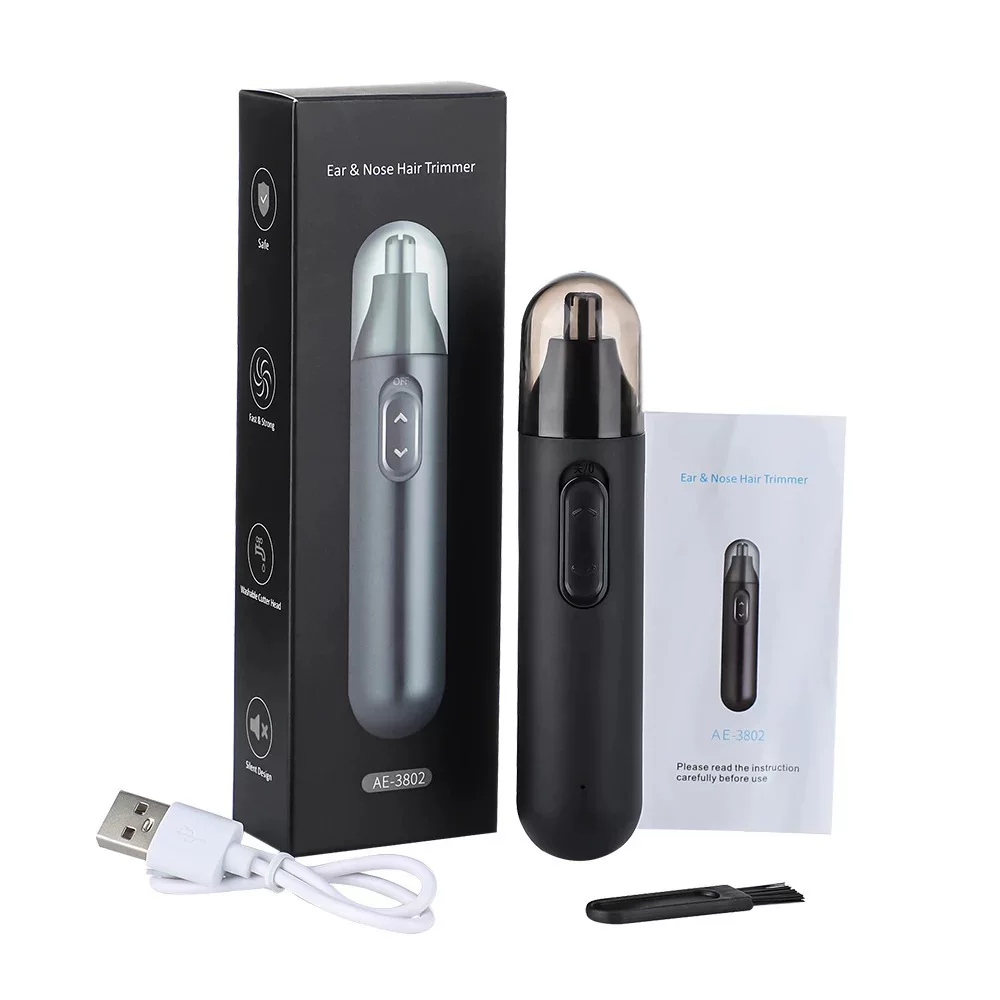 The new cross-border English 2-in-1 nasal hair trimmer, an electric waterproof nasal hair trimmer, is a perfect tool for trimming nasal hair