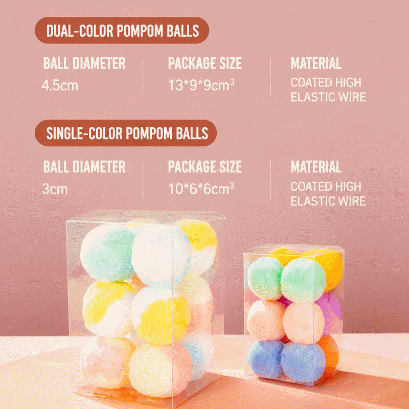 Cat toy balls, self-entertaining and boring gadgets, cat teaser sticks, biting silent balls, elastic little plush balls, teething cat products