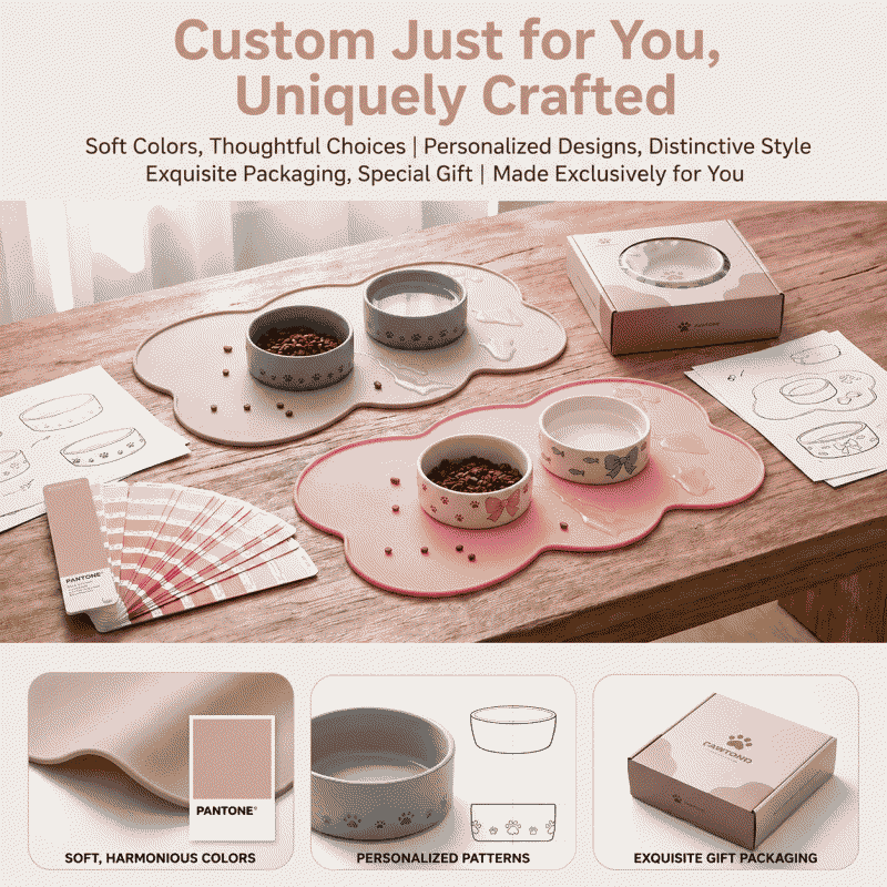 Popular silicone pet food mat, anti-slip, wash-free coffee table mat, heat-resistant table mat, pet mat