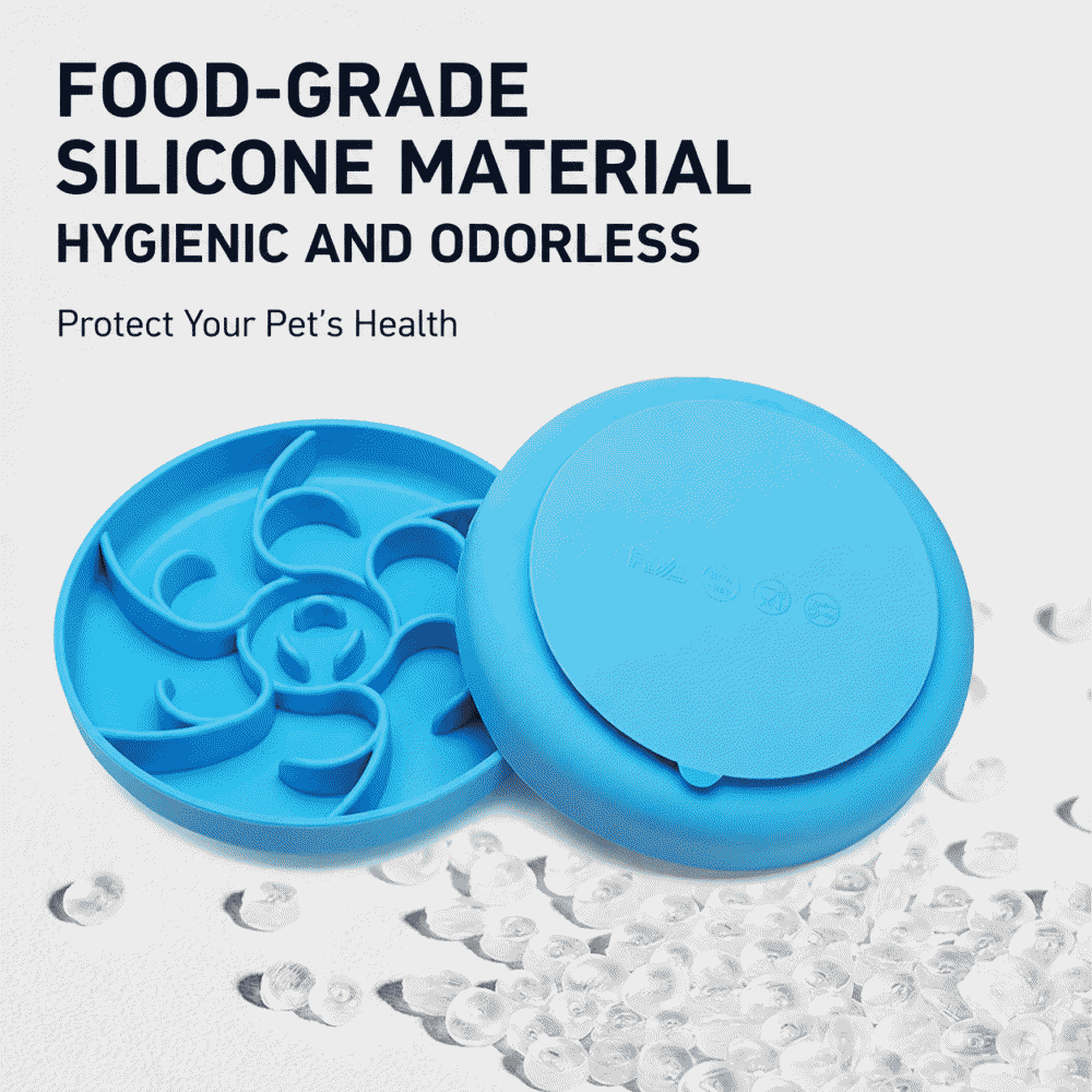 Silicone slow-feeding bowl, anti-choking pet feeding utensil, with anti-slip and anti-overturning bottom, suitable for small to medium-sized dogs and cats