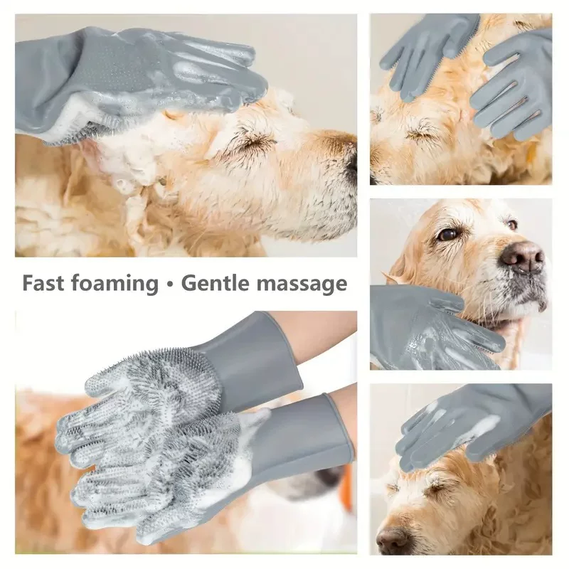 Pet bath gloves, dog magic tools, bath scrubbing brushes, Teddy plastic anti-scratch silicone, cross-border consignment