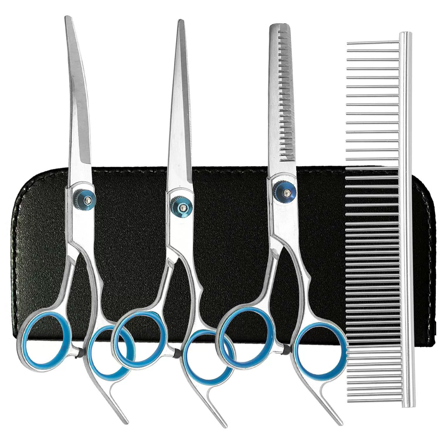 Wholesale and direct sales of pet scissors, dog hair scissors, hair trimming scissors, curling scissors, tooth thinning scissors, pet grooming scissors, cross-border