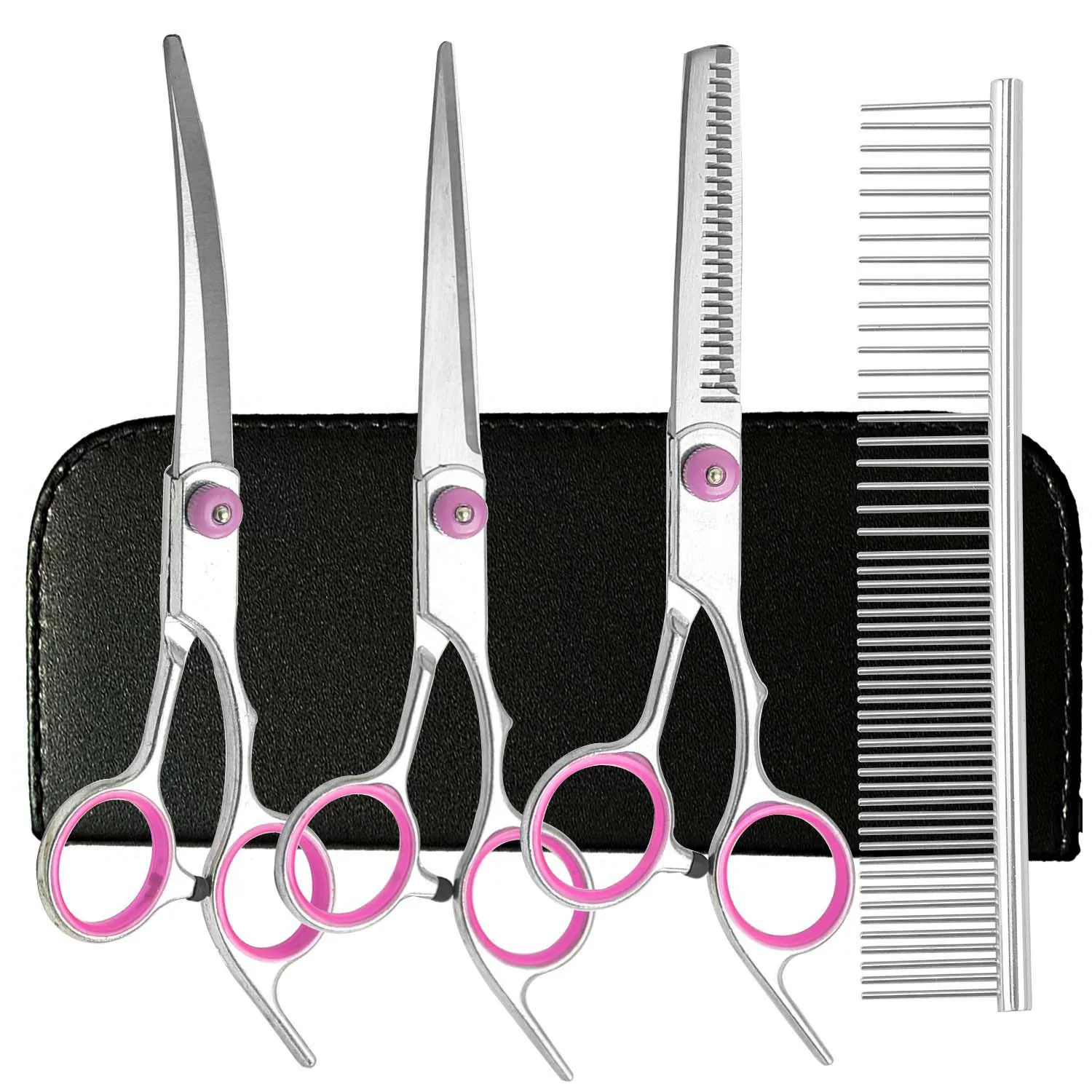 Wholesale and direct sales of pet scissors, dog hair scissors, hair trimming scissors, curling scissors, tooth thinning scissors, pet grooming scissors, cross-border