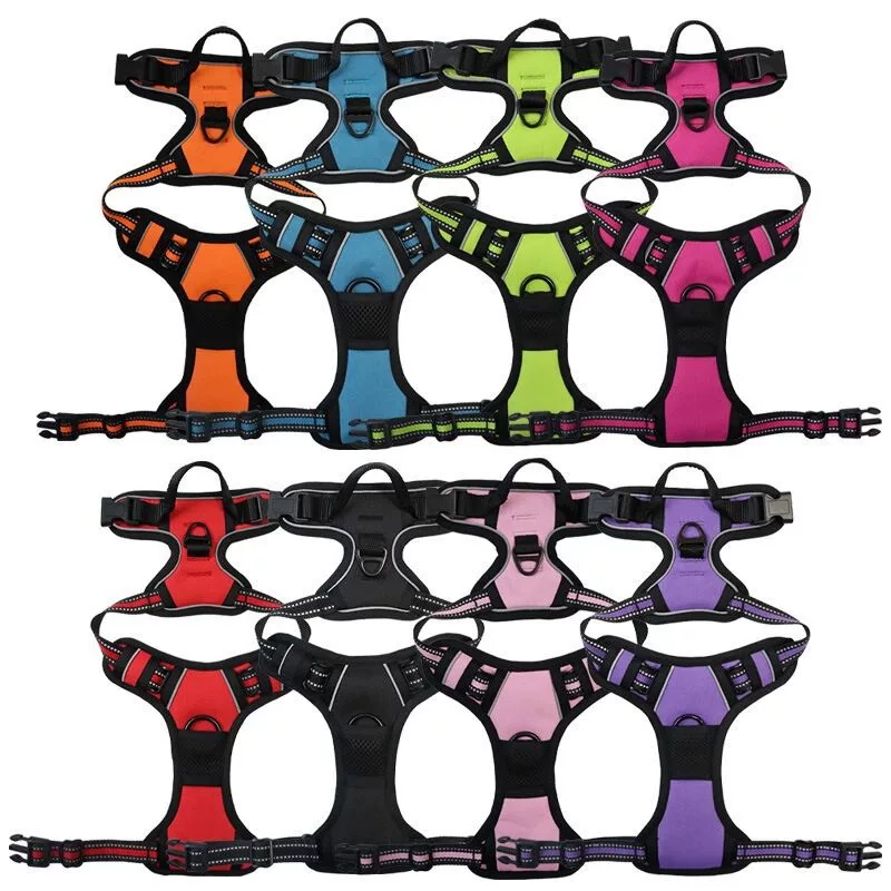 Amazon dog leash, pet chest and back nylon dog leash, large dog chest and back straps, pet supplies factory wholesale