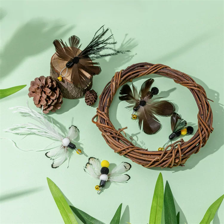 New cat toy stick simulation insect replacement head small flying insect cat toy stick pet supplies wholesale from cat toy manufacturers