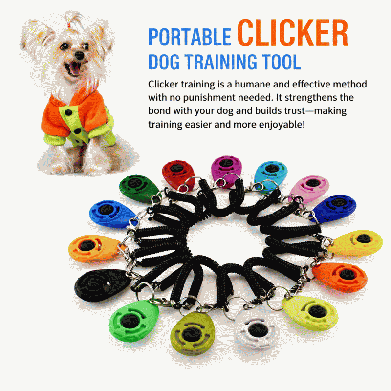 Dog training supplies, pet training clicker, portable trainer, pet clicker
